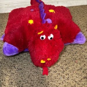 Pillow Pet Pee Wee Red and Purple Plush Dragon Pillow